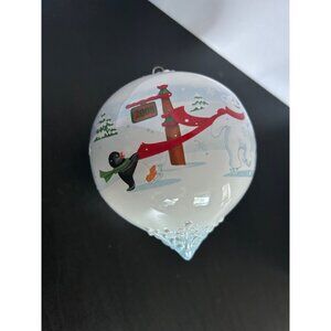 Hallmark Keepsake 2008 Frosty Friends Glass Christmas Ornament Vintage Decor